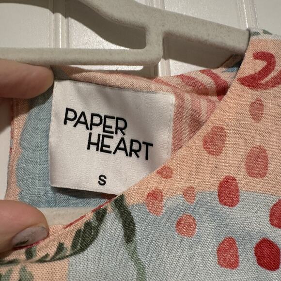 Anthropologie Paper Heart Fruit Pint Linen Mini Dress Resort Santorini Small - Picture 5 of 7